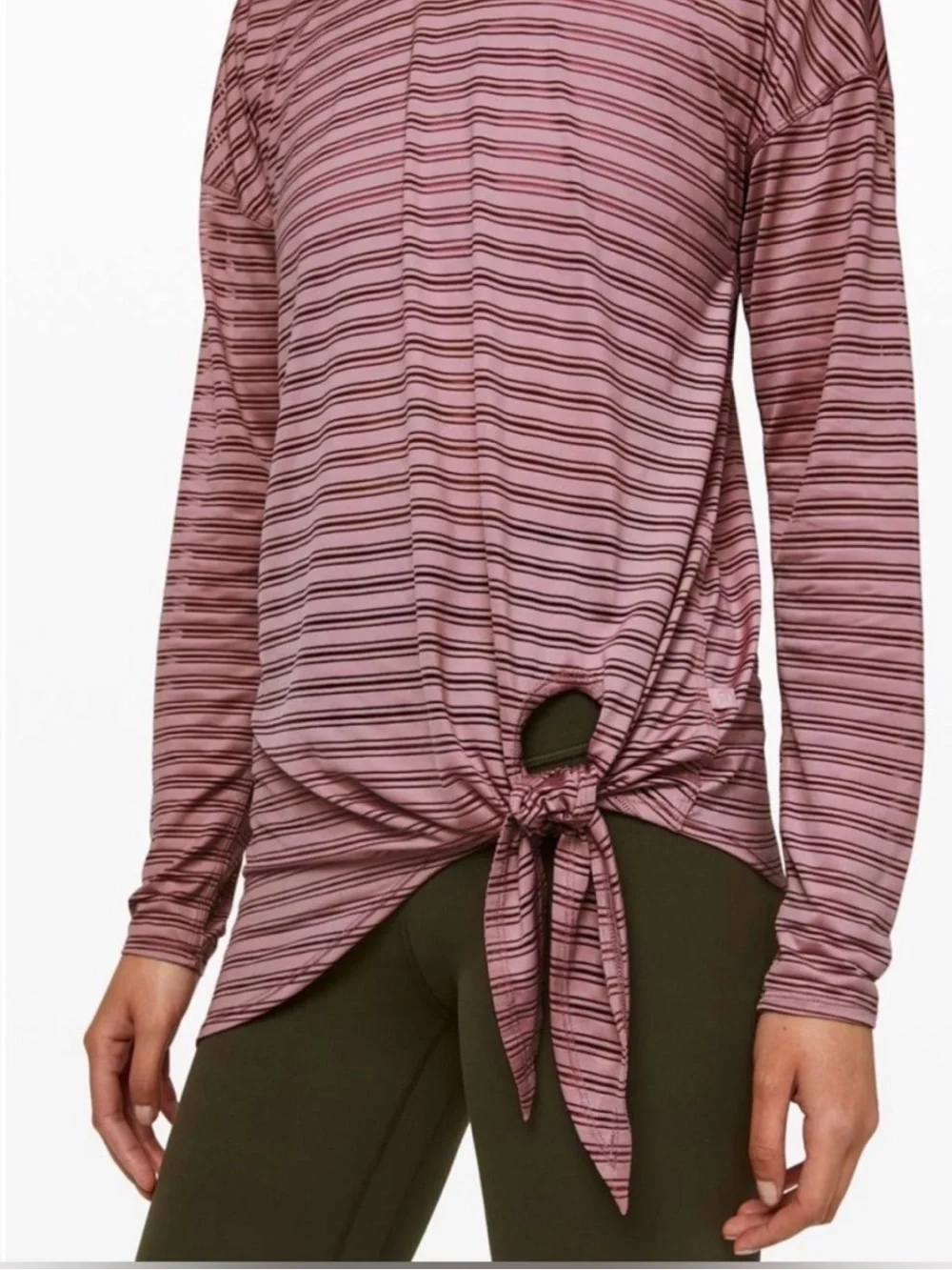 Lululemon Tie Your Practice Long Sleeve Mauve Pink